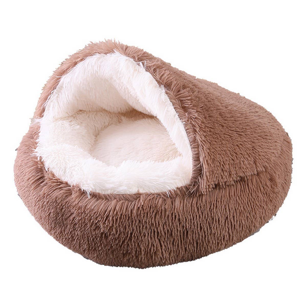 PAWPAWwholesale - Wholesale Pet Bed - Cat/Dog - Semi-Enclosed Cat Bed, Plush Round Pet Mat_CWMM52750
