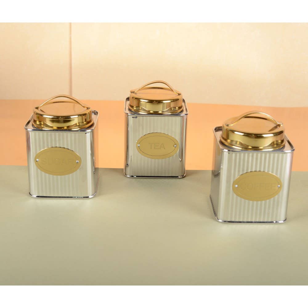 AULICA - Vendita all'ingrosso Contenitori - Scatola per tè argento e oro 10x10x10 cm1