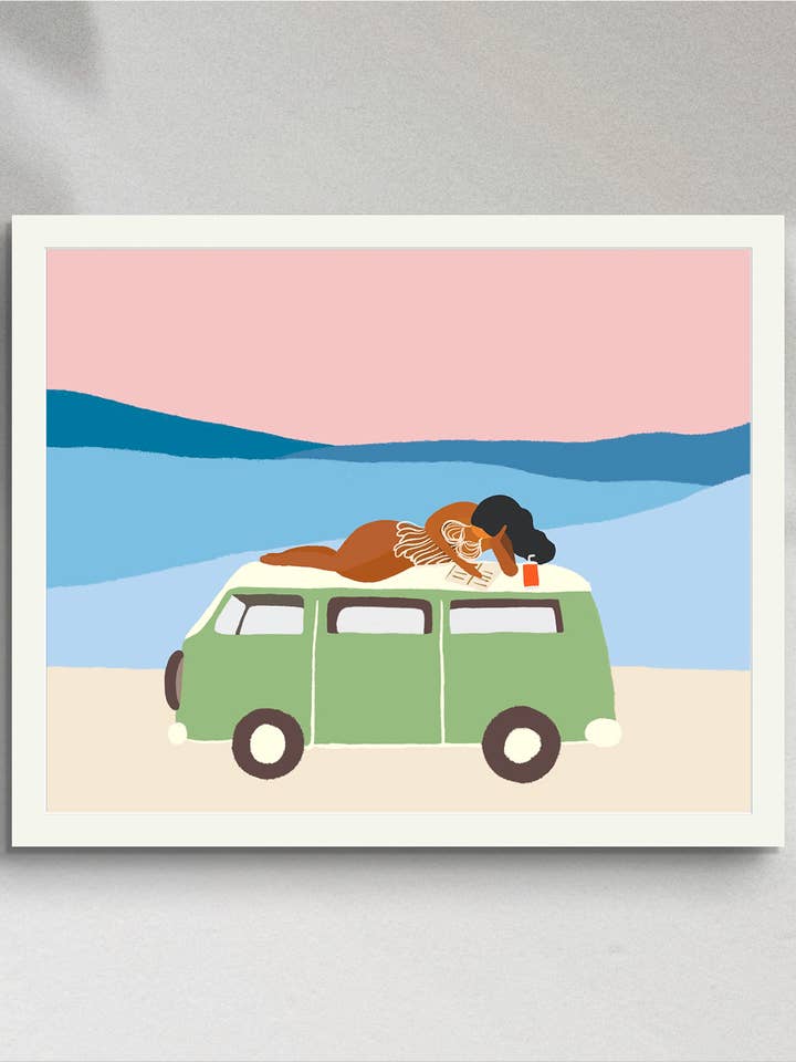 "Pages and Waves" Matted Print for wholesale by Angela Wan Art