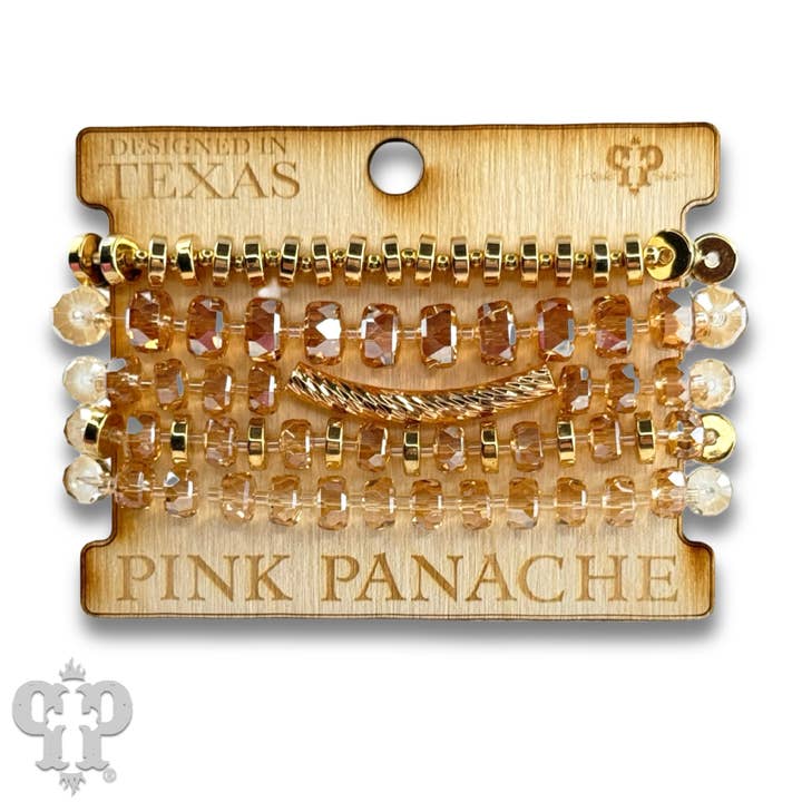 Pink Panache Brands - Wholesale Beaded Bracelet - Faceted heishi bead bracelet with twisted tube bead feature2