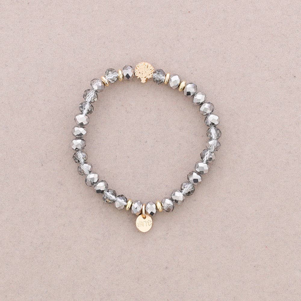 Sonata - Venta al por mayor Pulsera de cuentas - Pulsera Elastica Cristales Facetados Arbol Metal18