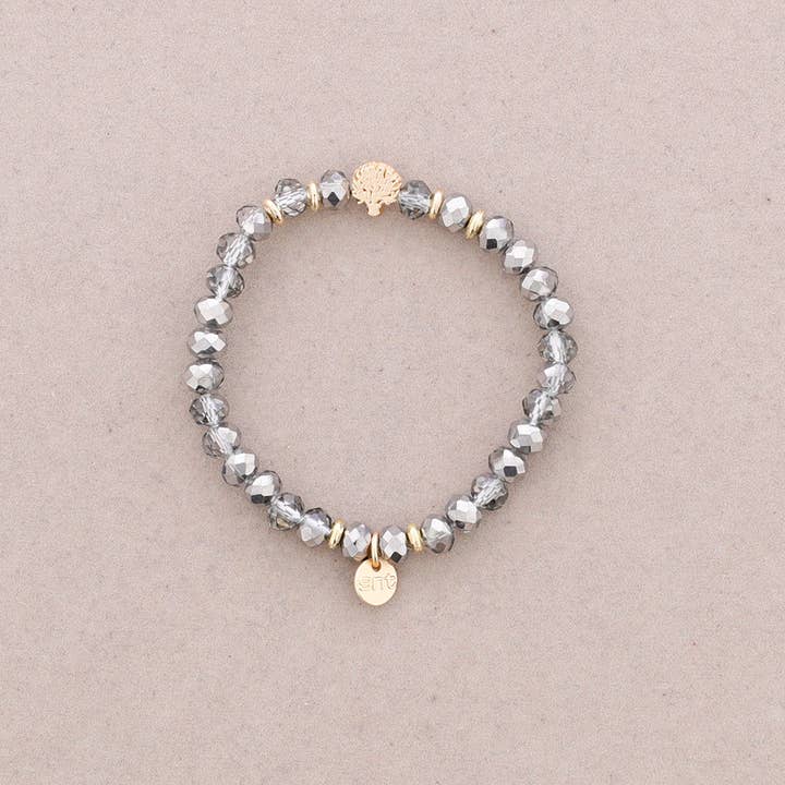 Sonata - Wholesale Beaded Bracelet - Faceted Crystal Metal Tree Elastic Bracelet14