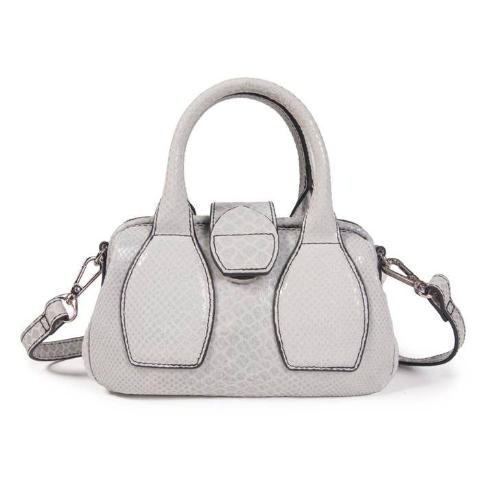 Weißer metallischer Pikasso-Lederhandtasche für den Großhandel von kate lee