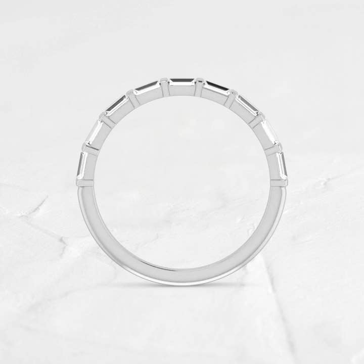 GEMPARA - Wholesale Multi-stone ring - 9-Stone Baguette Moissanite Stackable Band in 925 Silver1