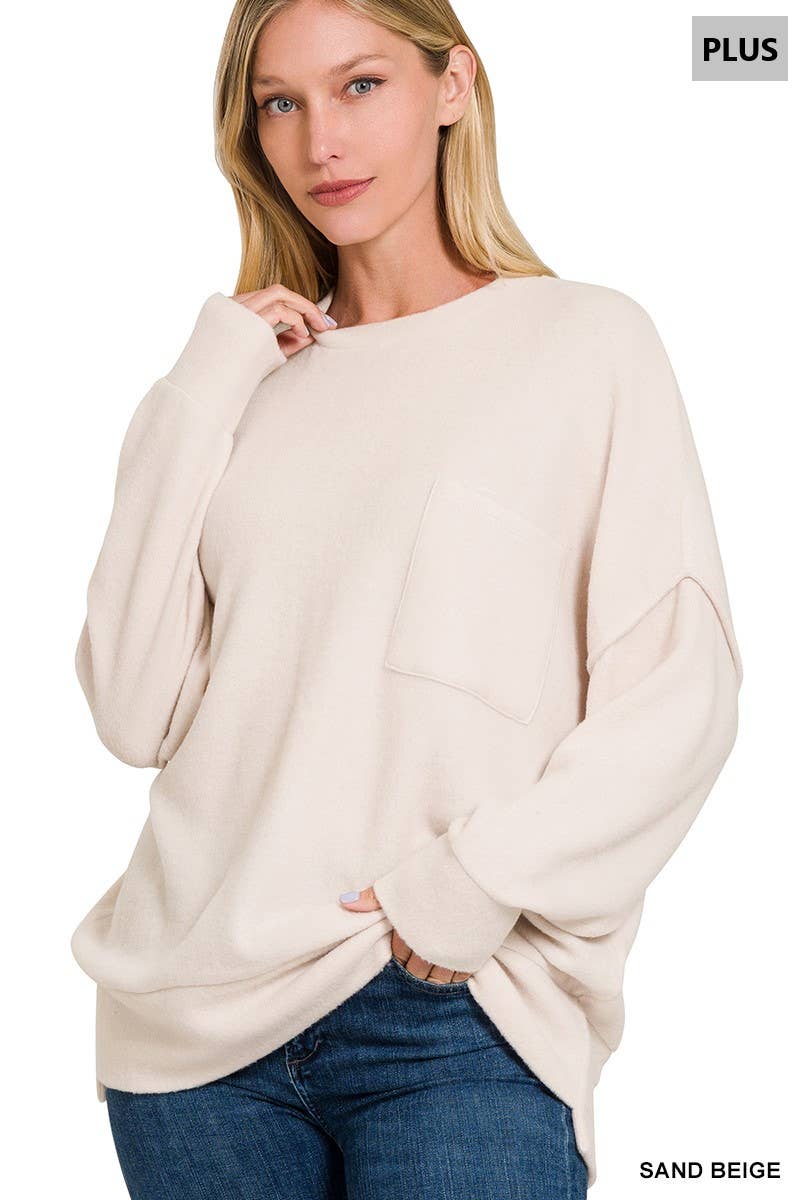 42POPS - Vente Pull en maille – femme - ..Plus Pull Oversize Mélangé Brossé26