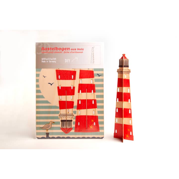 Lighthouse 3D deco craft sheet for wholesale by Formes Berlin GbR