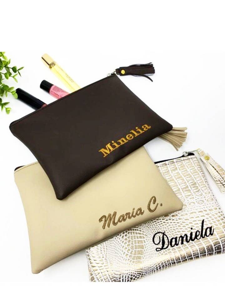 Personlig kosmetikpose, fyldes op taske til brudepige, Custo for engroshandel hos OMMO Designs