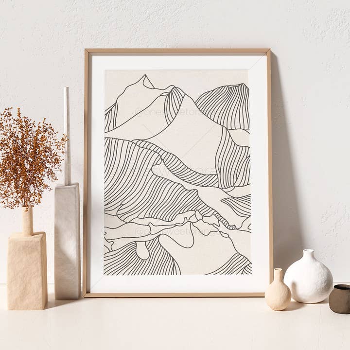 Onesweetorange – wholesale Art print – Mountain Line Art Line Print