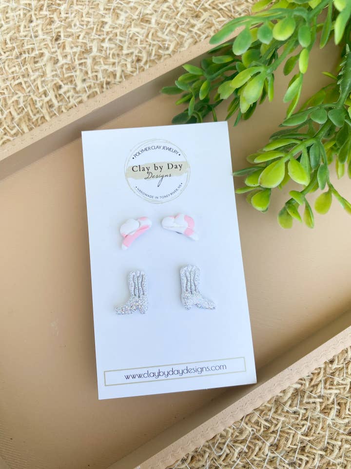 Boots & Hat Country Western Earrings for wholesale by Clay by Day Designs