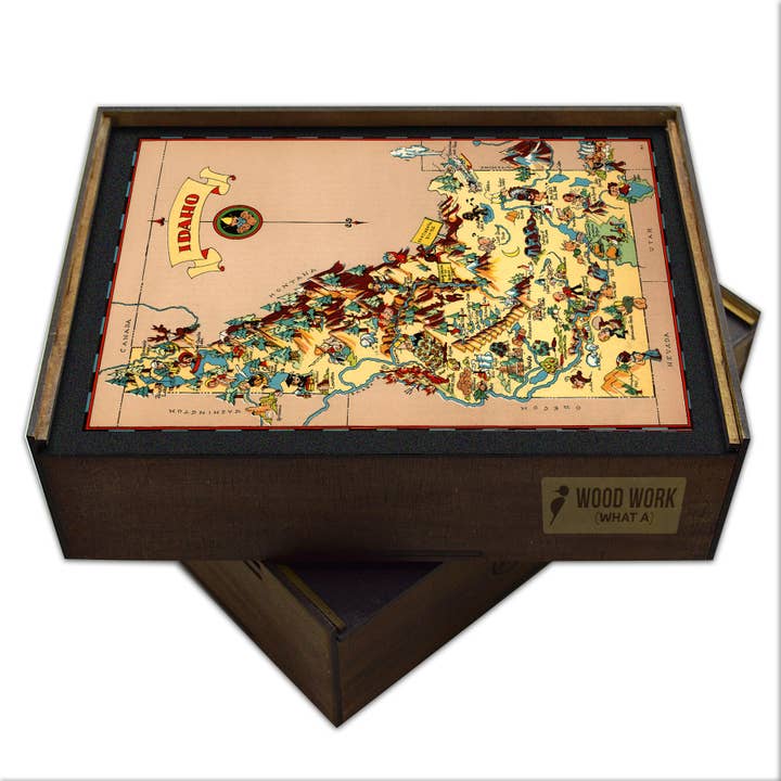 USA* IDAHO State Wooden Puzzle for wholesale by WAWW Artisanal Wooden Puzzles