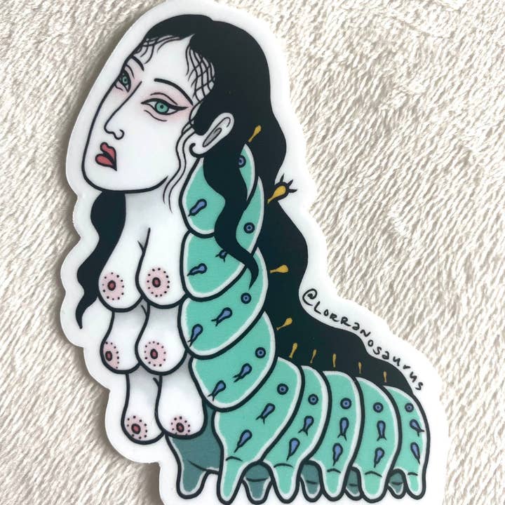 LOR&INK - Wholesale Sticker - Madame Caterpillar 3" Bugs With Boobs Weird Funky Sticker