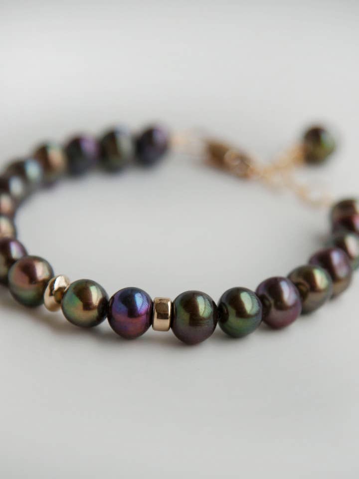 Peacock Pearls Goldplated Bracelet for wholesale by Negar Shams