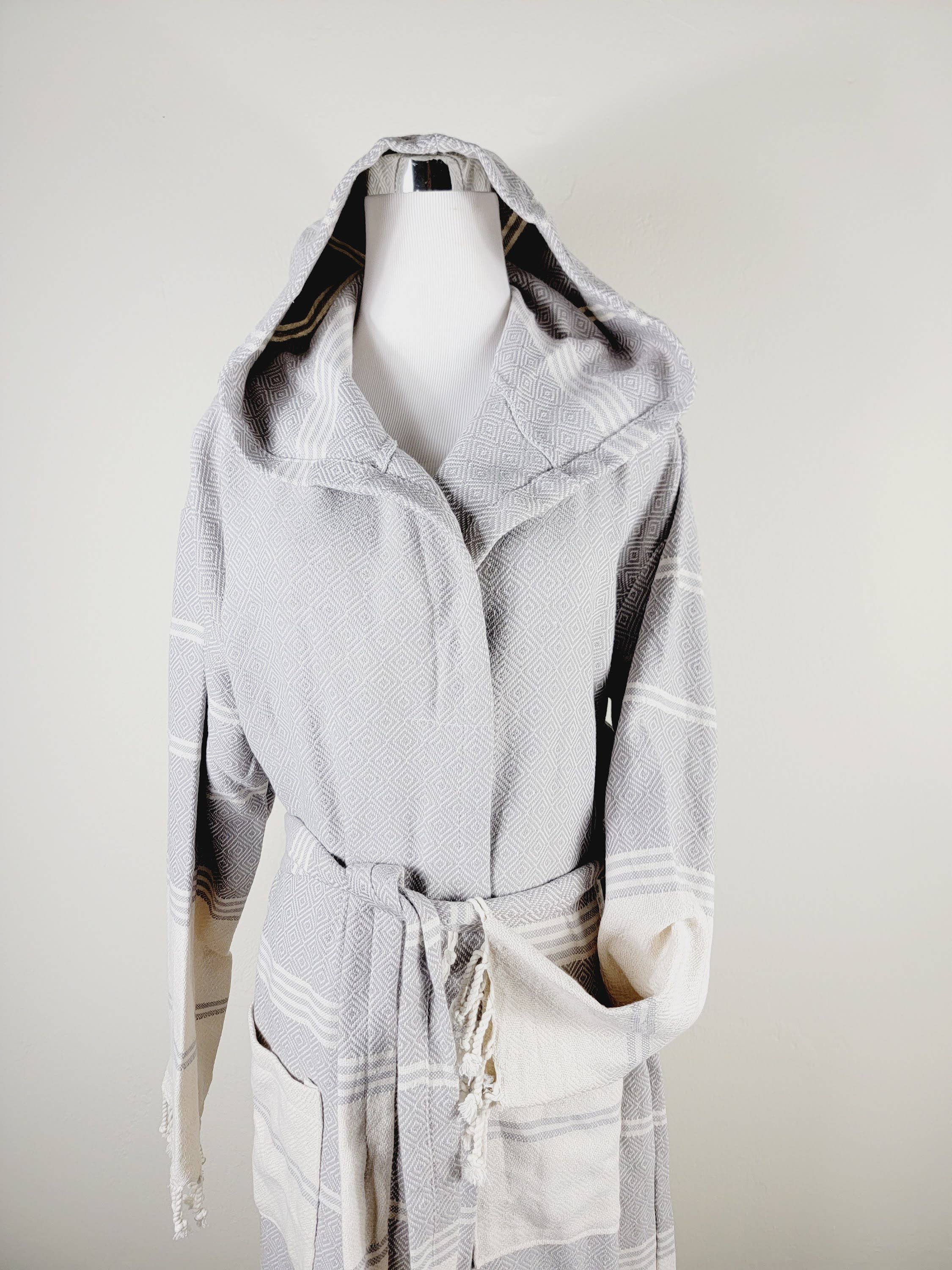 EBRU Home - Wholesale Robe - Unisex - Unisex Robe, Beach, Bath and Spa Turkish Robe - Gray5