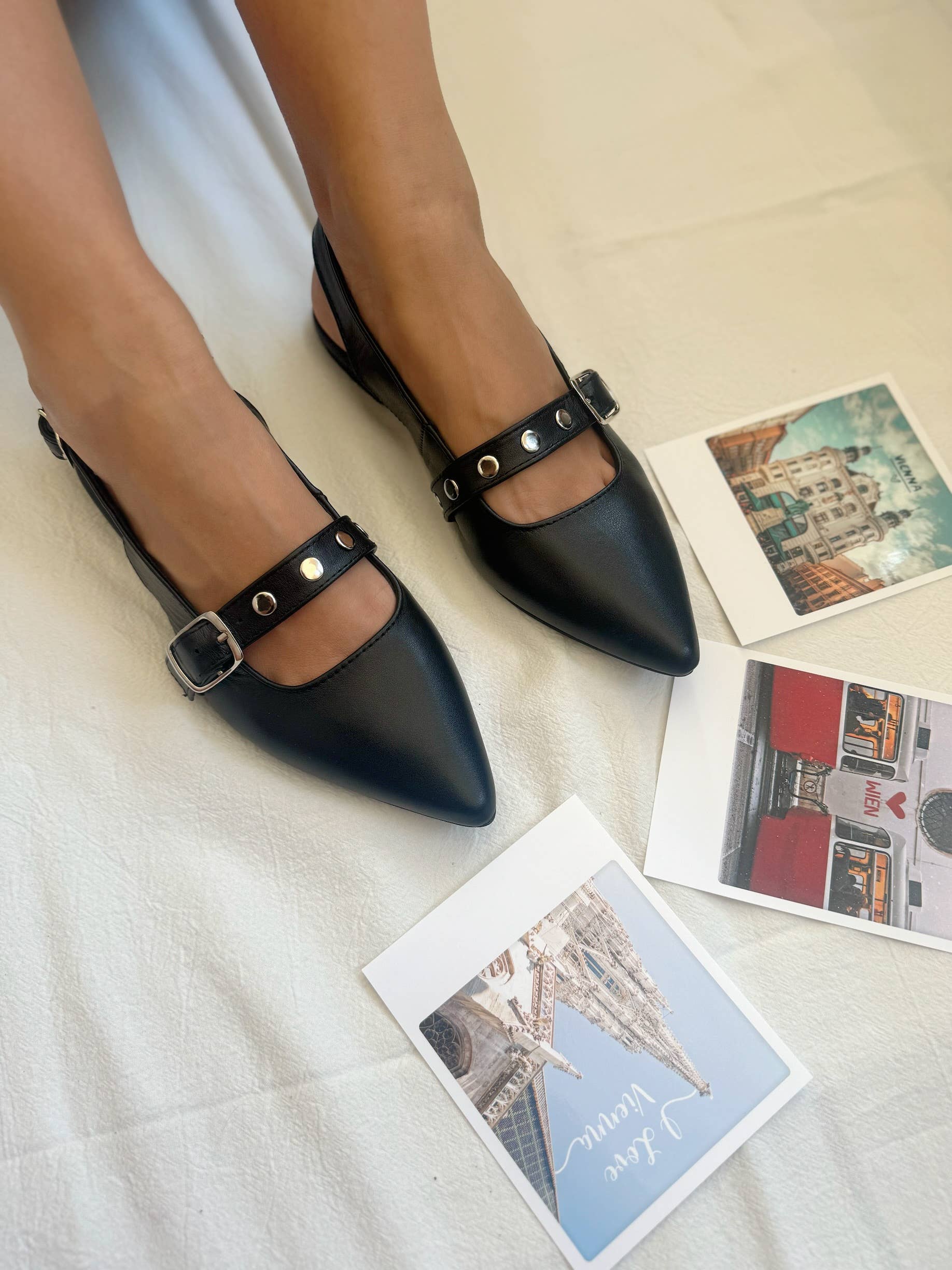 Christina Christi - Wholesale Muiltjes - Dames - Muiltjes voor dames, Zwarte leren muiltjes, Muiltjes met studs, Muiltjes voor dames3