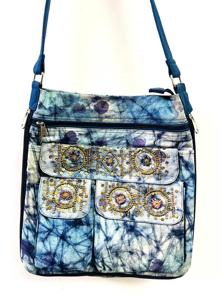 CANVAS TIE-DYE CROSSBODY BAG for wholesale by Ricki designs