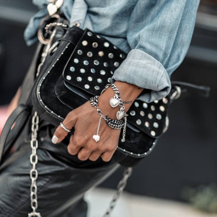 Goupi - Wholesale Link & Chain Bracelet - Triple Steel Chain Black Bracelet