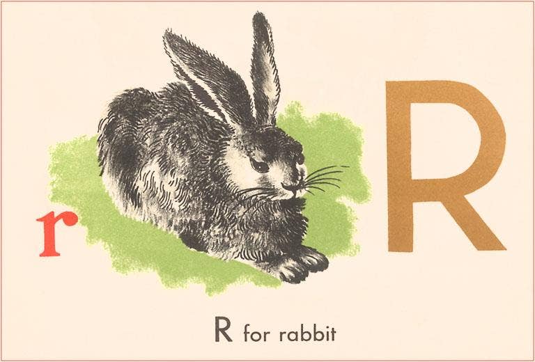 Found Image Press - Wholesale Sticker - Sticker KF-402 R is for Rabbit0