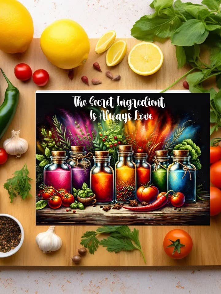 Ingredient cutting board for wholesale by Eclectic Wallflower Boutique