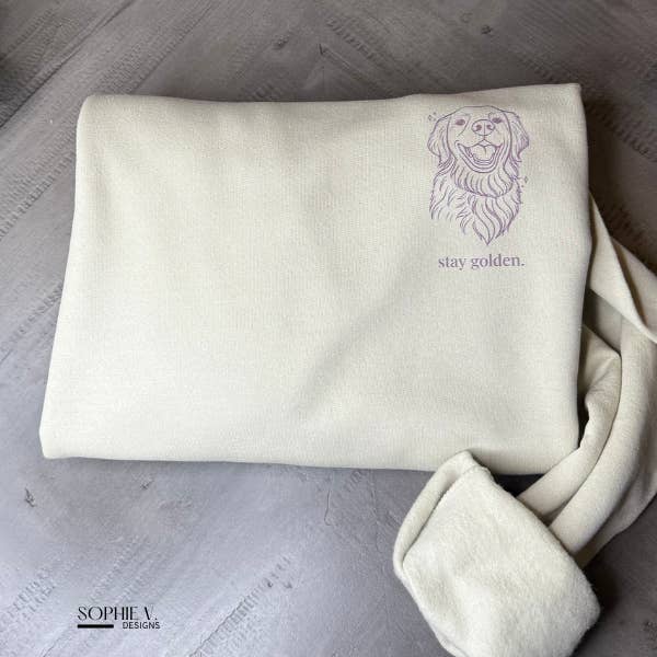 Stay Golden Crewneck - Sand for wholesale by Sophie V. Designs