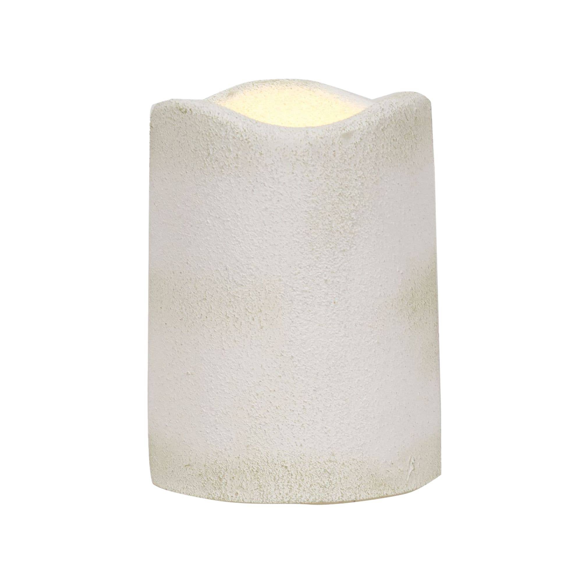 Col House Designs - Wholesale Flameless candle - White Cement Timer Pillar 3 x 40