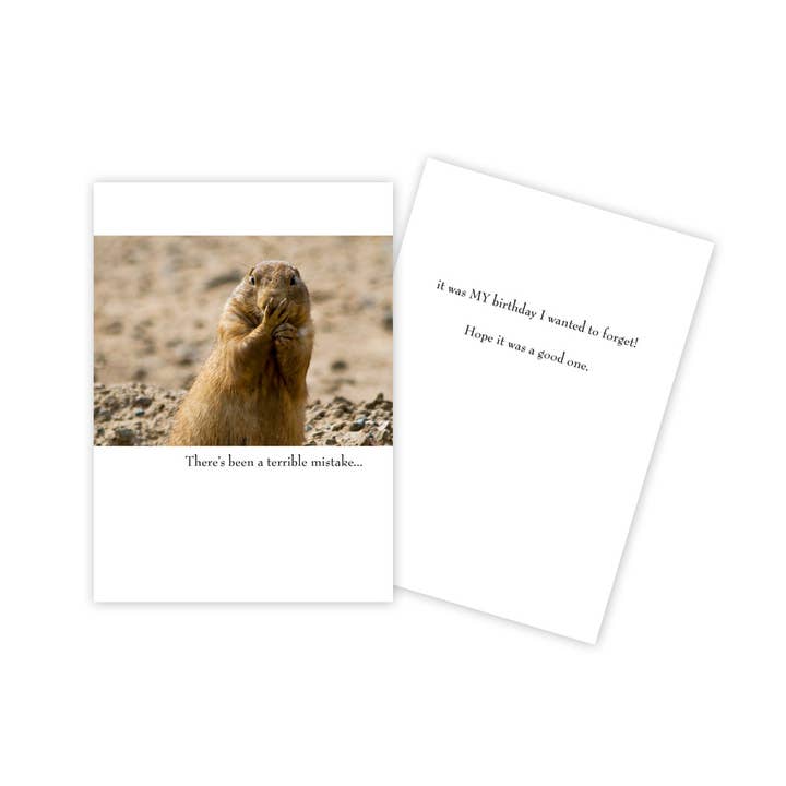 Prairie Dog Funny Belated Birthday Card for wholesale by Sun Day Greetings