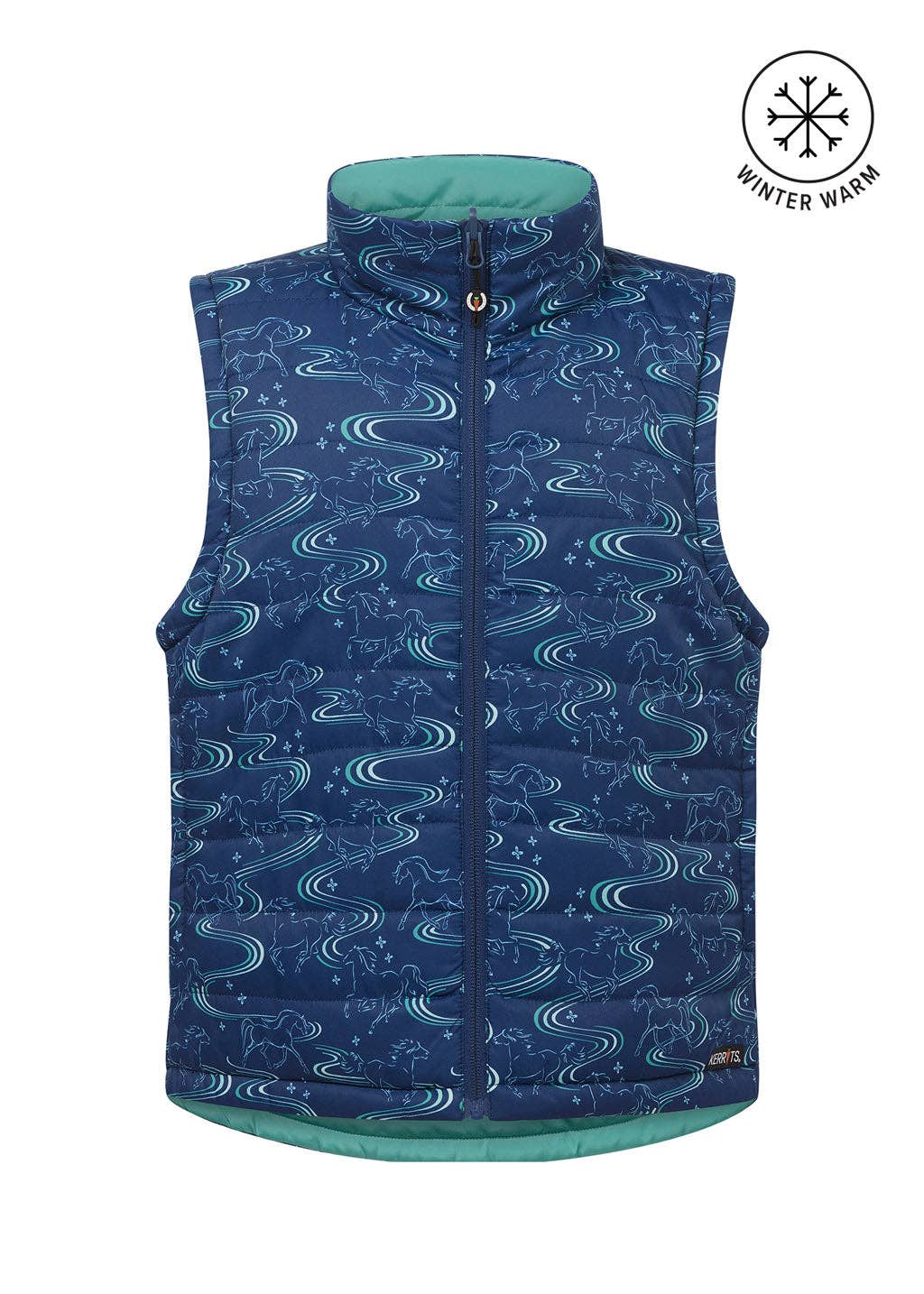 Kerrits - Vendita all'ingrosso Gilè imbottito - Bambini - Gilet da Equitazione Trapuntato Reversibile per Bambini Ride the Wind0