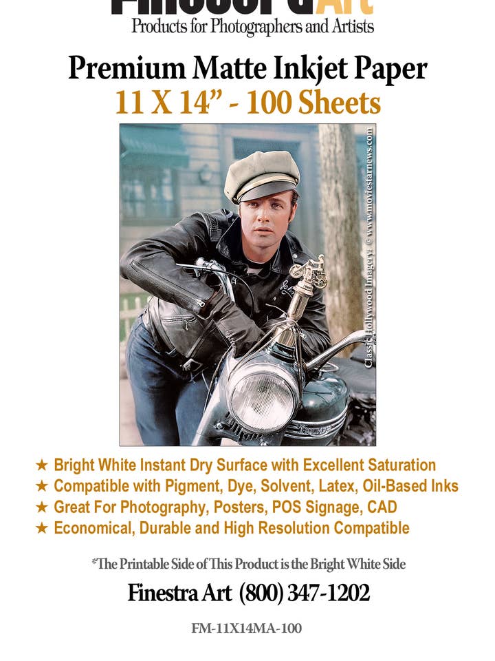 11" X 14" Premium Arctic Matte Inkjet Photo Paper-100 Sheets for wholesale by FinestraArt