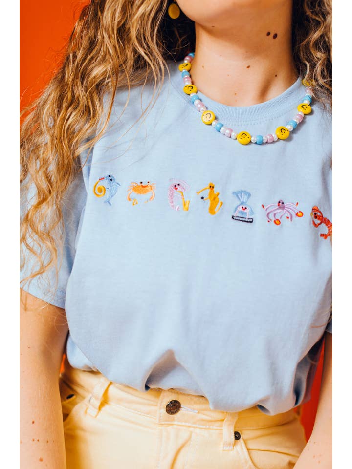 Limpet Store - Wholesale T-Shirt - Women's - Seafood Medley Embroidered T-Shirt