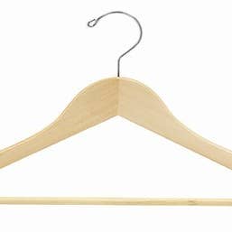 Only Hangers - Wholesale Clothes Hangers - Petite Size Wooden Suit Hanger w/Bar