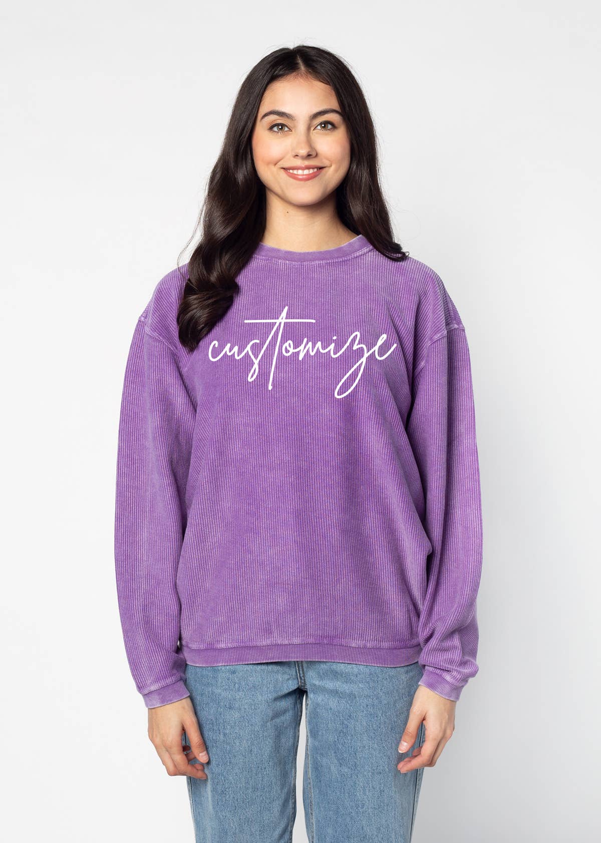 chicka-d - Venta al por mayor Sudadera estampada - Mujer - The Original Custom Graphic Corded Crew, escritura grande7