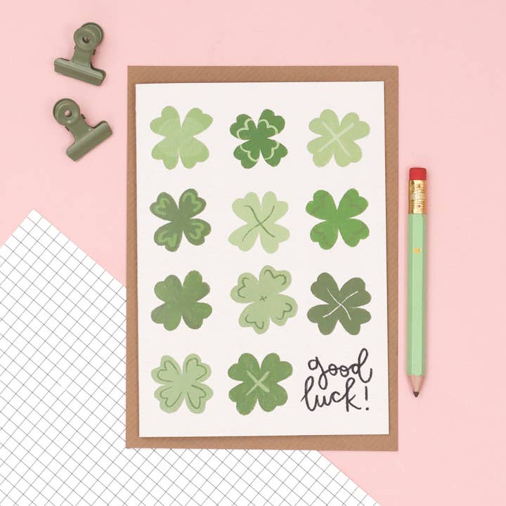 greeting card - 'good luck!' for wholesale by Oh, Laura