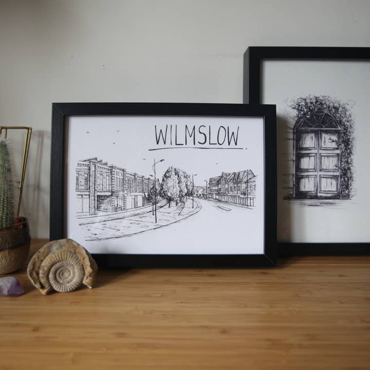 Wilmslow (Manchester) Skyline Art Print for wholesale by Christopher Walster