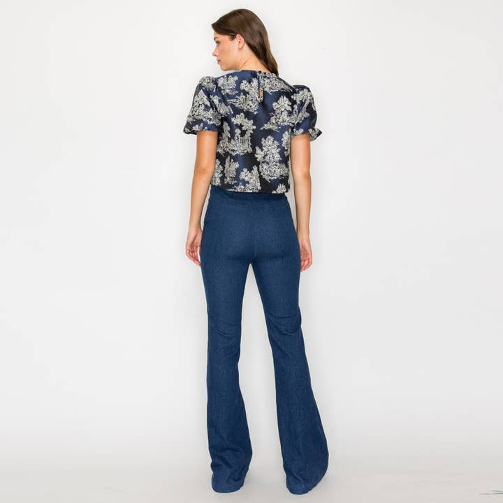 LoveWednesday - Wholesale Blouse - Women's - Toile Jacquard pattern top - LWT18007