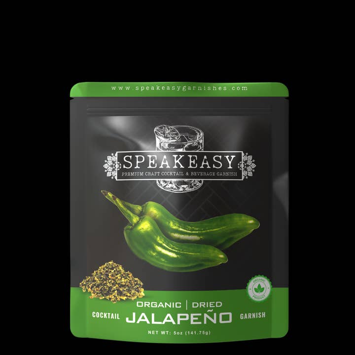 Speakeasy Premium Craft Cocktail Garnishes - Wholesale Gedroogde kruiden - Speakeasy Premium Gedroogde Jalapeño Vlokken Garneer — 0,5oz3