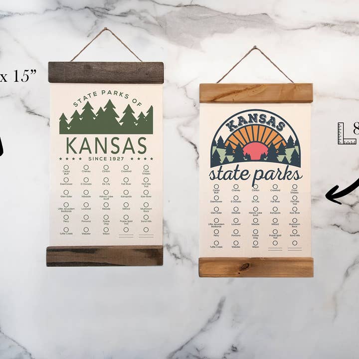 KS State Park Adventure Checklist With Pen // Kansas State for wholesale by Unfinished Art Studio