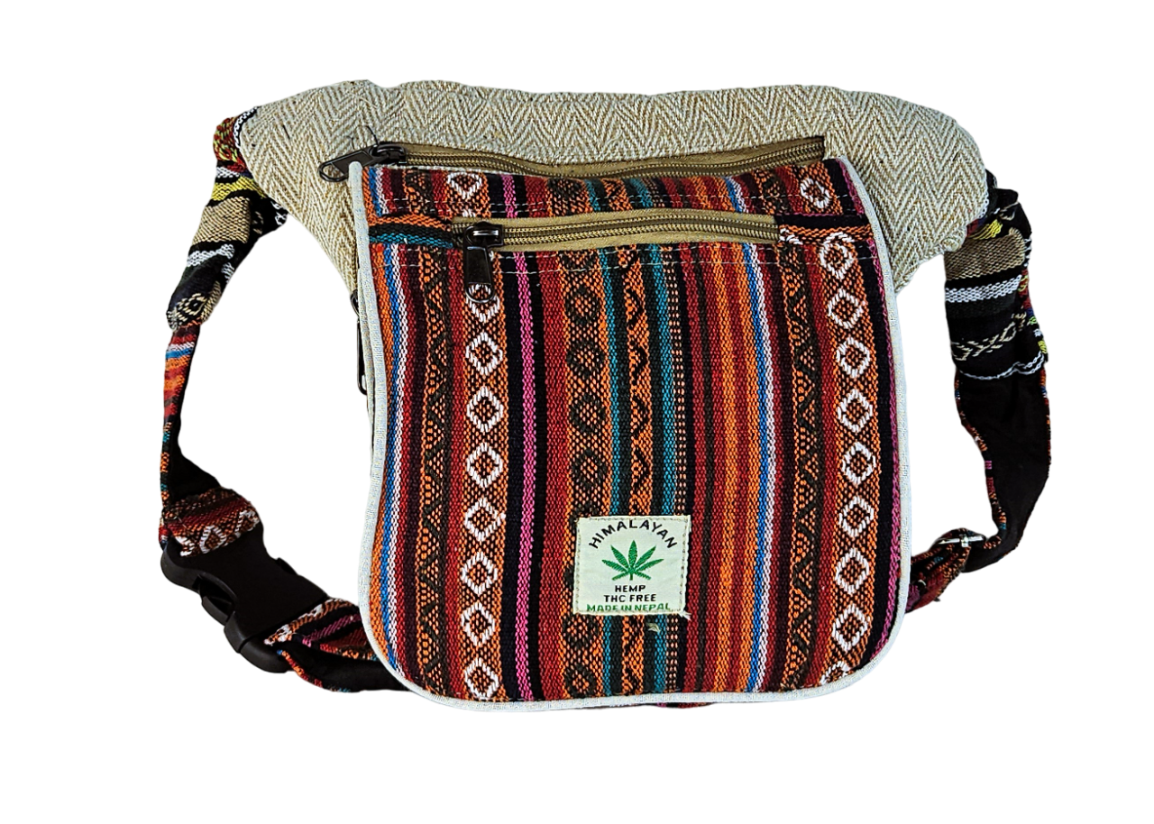 EthnicNatur - Venta al por mayor Riñonera - Unisex - Bolso riñonera larga de cáñamo de Himalaya Hemp Thc free1