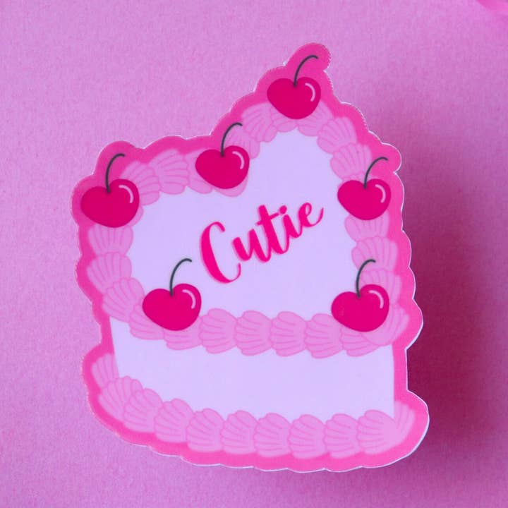 Vinyl-Aufkleber „Cutie“, Motiv Herzkuchen, wasserfest für den Großhandel von Sticker Hardly Know Her