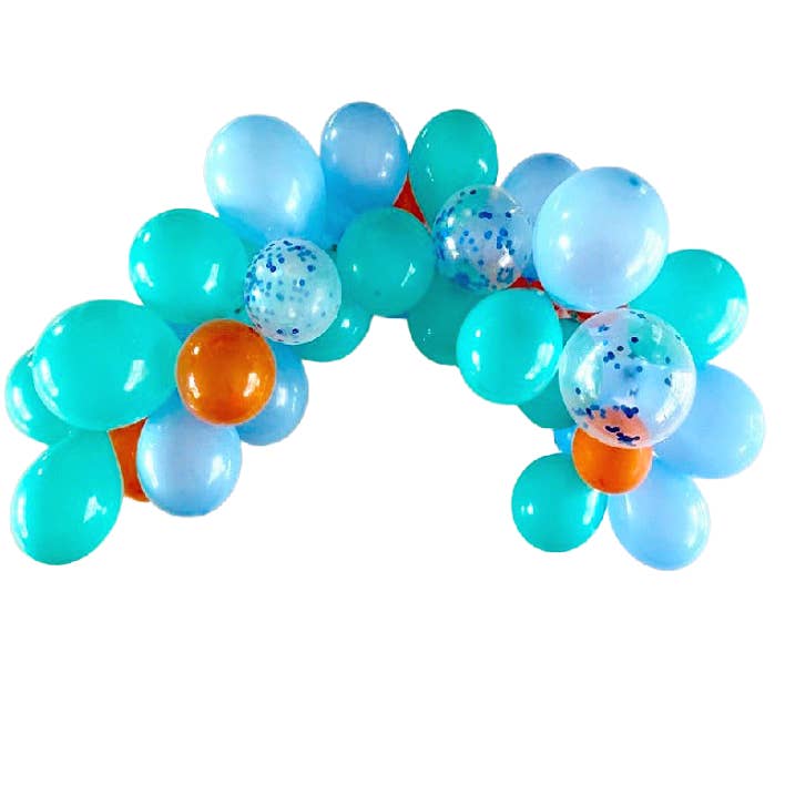 Oranje, mintgroene en blauwe ballonslinger kit voor wholesale door Pooka Party Eu