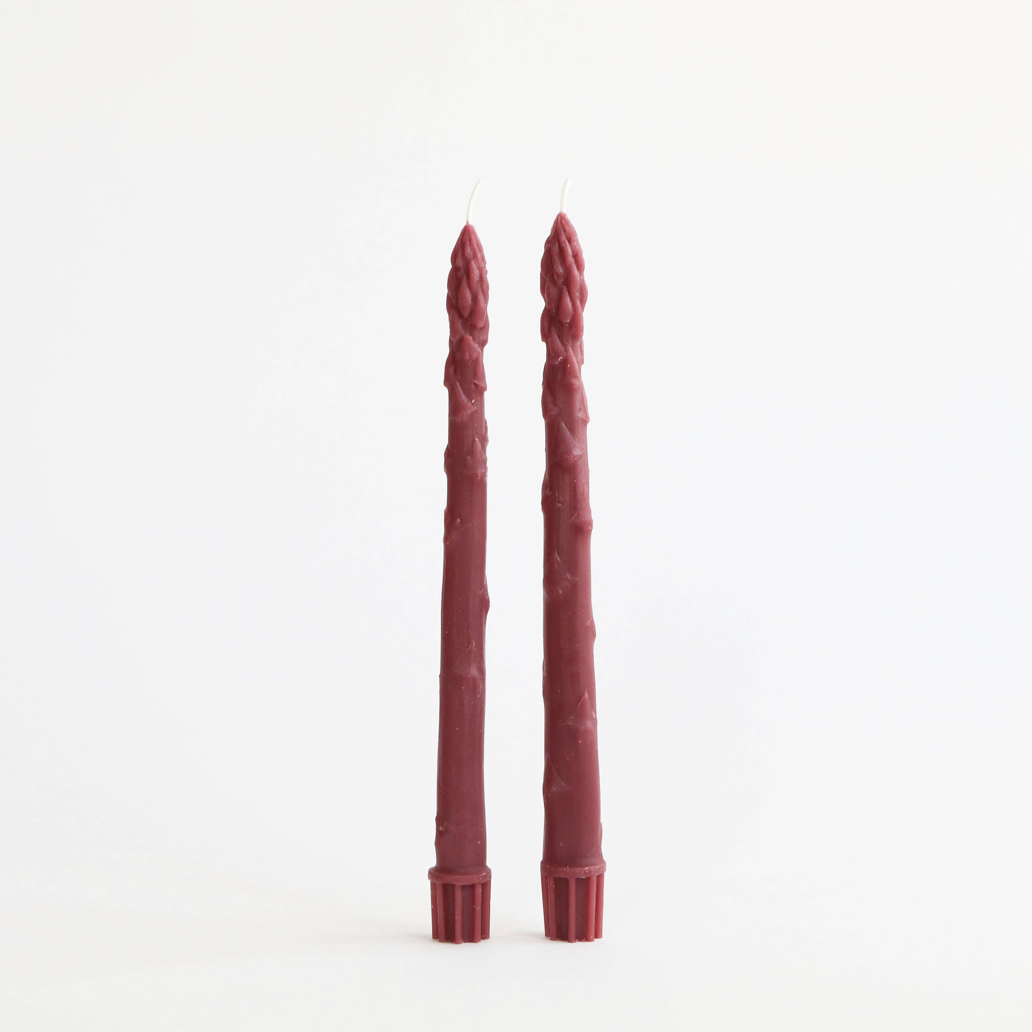 Artifaqt - Venta al por mayor Velas cónicas/candeleros - Velas Cónicas de Cera de Abeja con Diseño de Espárragos (Par)1