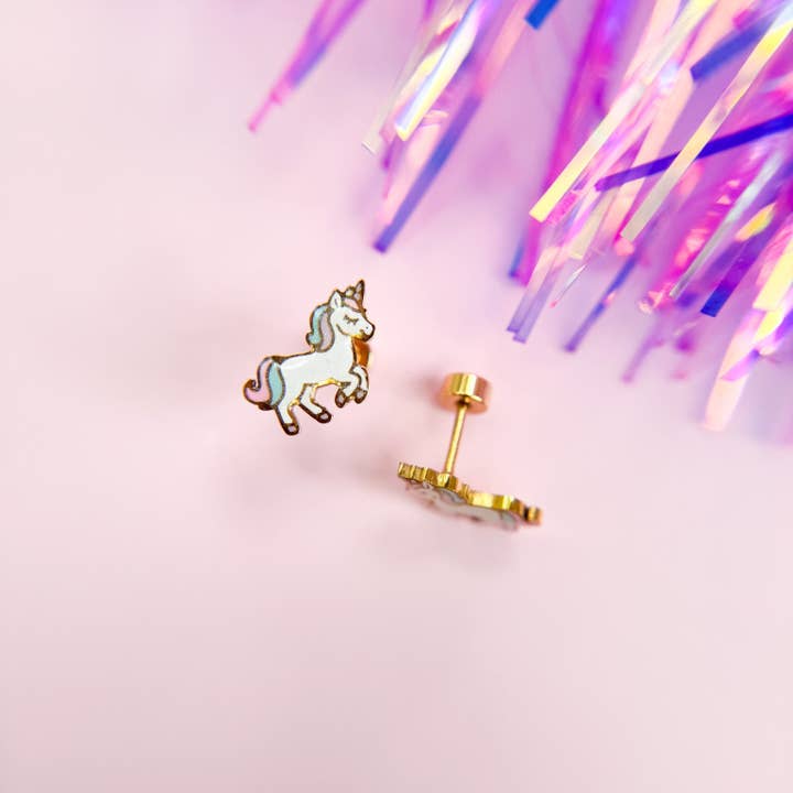 Pendientes de Estrella Unicornio Arcoíris para venta al por mayor de Desert Peach