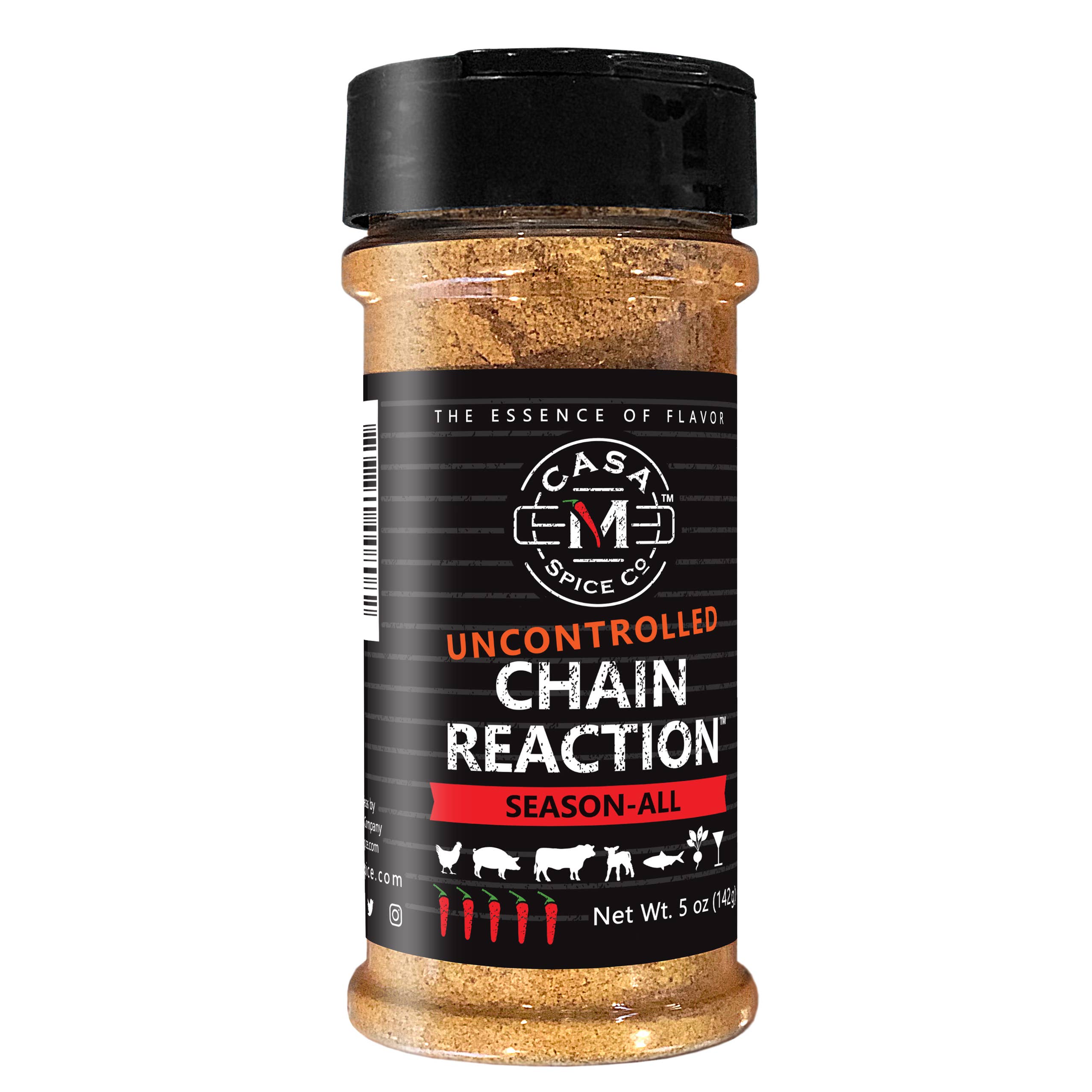 Casa M Spice Co LLC – Engroshandel Tørret krydderiblanding – Kædereaktion® Sæson-Alle - Plastic Shaker2