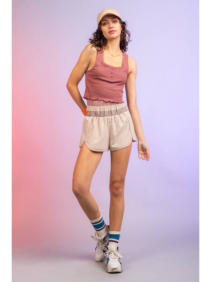 VERY J - Wholesale Athletic Shorts - Women's - NP70162-Color Blocked Active Shorts7