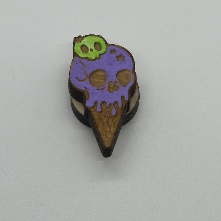 Velvet Guillotine - Wholesale Embroidery/cross-stitch supplies - Skull Dripping Ice Cream Needle Minder for Stitching Crafts1