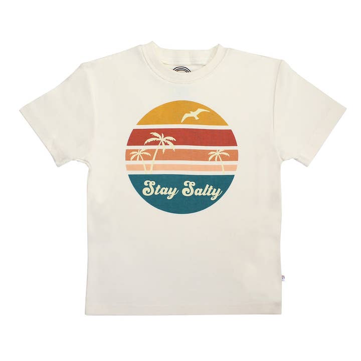 Stay Salty Summer Kids Clothing Cotton Tee Shirt for wholesale by Emerson and Friends