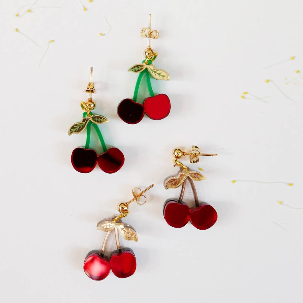 BiCA-Good Morning Design - Wholesale Dangle Earrings - Small Cherry Earrings. Handmade in Italy.1