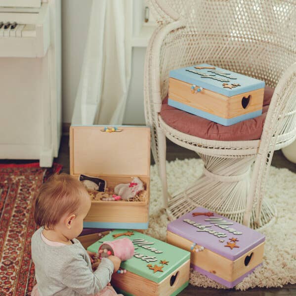 Kai aš mažas buvau – wholesale Minneslåda - Barn och baby – Memory Box ”Barndomsminnen”, ljusblå2