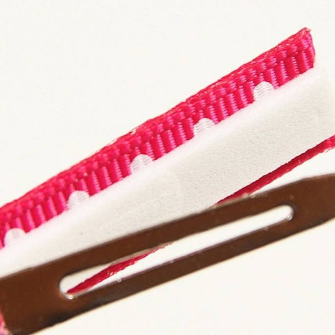 Ribbies - Wholesale Hair bow – Kids - Lauren Bow Pair - Red and White Striped Satin3