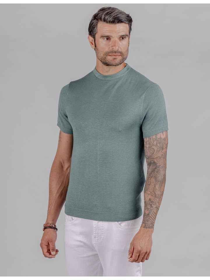 CELOPMAN - Vendita all'ingrosso Maglietta - Uomo - MAGLIA GIROCOLLO VERDE