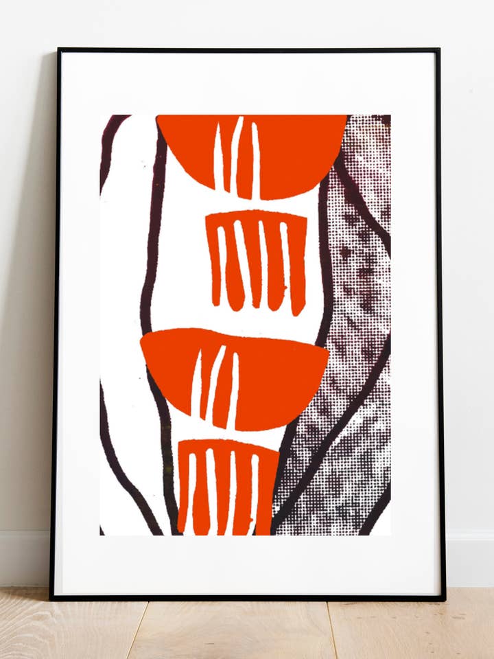 City Stem Tribal-Inspired Hand Screen Art Print for wholesale by Antonietta Torsiello London