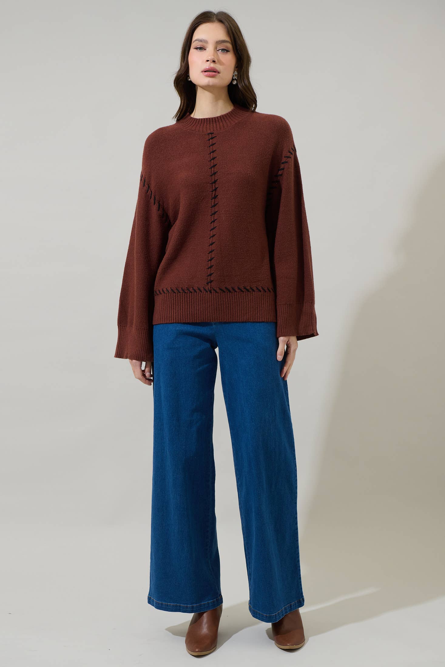 Sugarlips – wholesale Pullovertröja - Dam – Dills Sömnad Droppad Axeltröja3